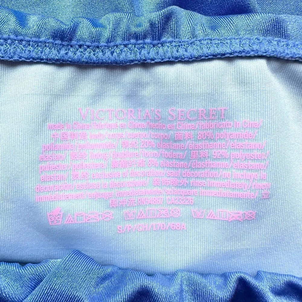 🆕Victoria’s Secret Swim Blue Ruffle High Waist Cheeky Bikini Bottom